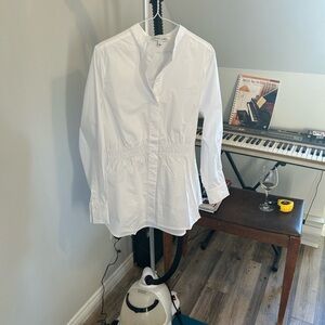 White Women's Button-Front Blouse